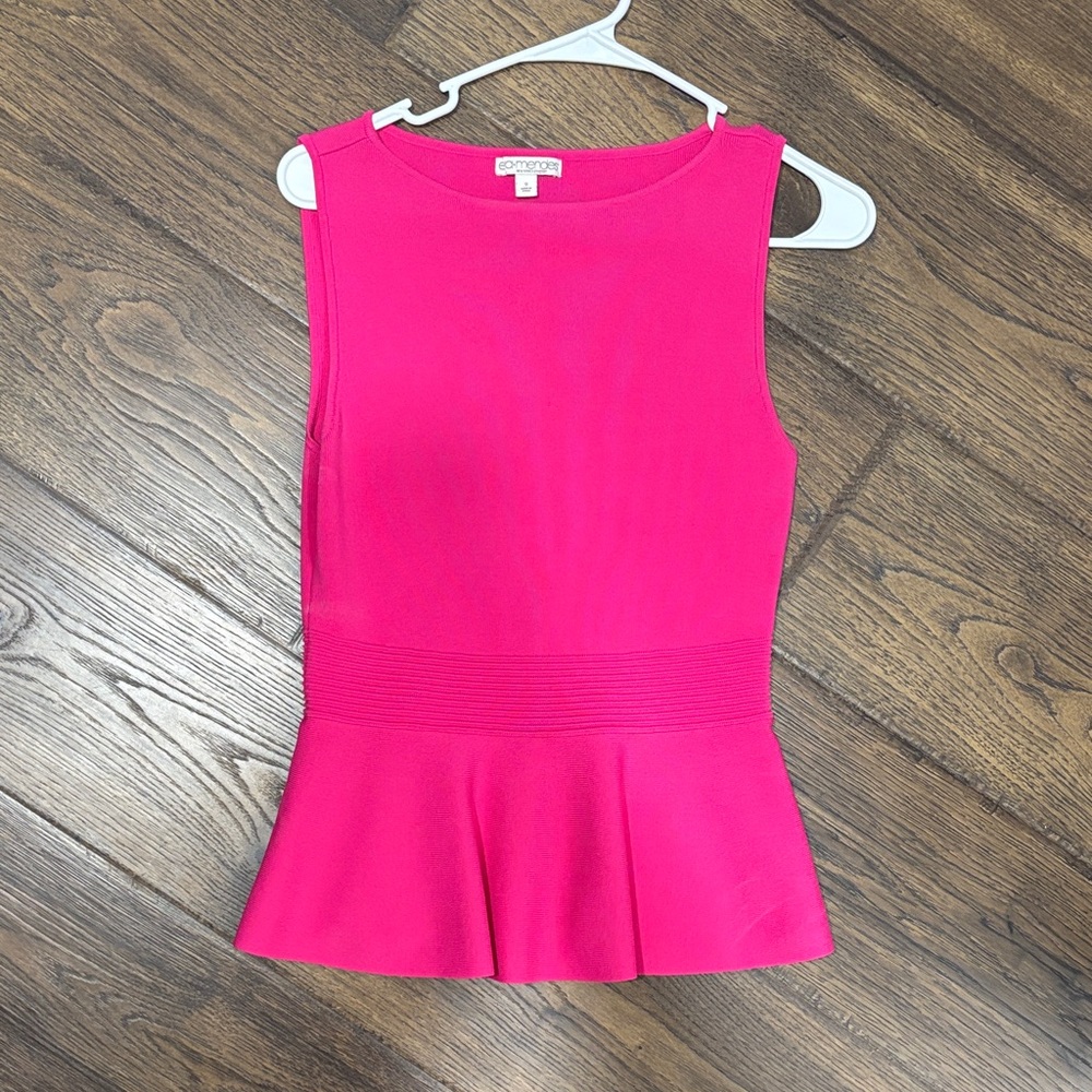 Charming Charlie Pink Sleeveless Peplum Top